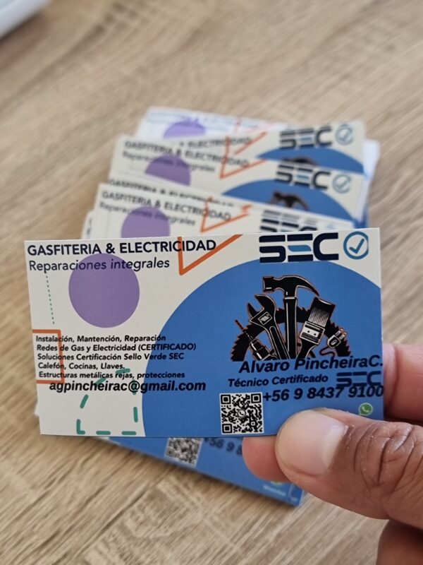 Tarjetas de presentación inmantadas